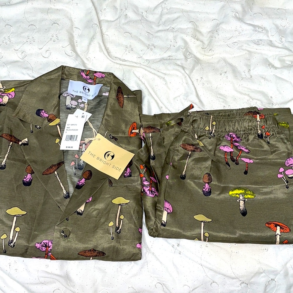 2 piece Linen Mushroom pajama set by The Bright Side